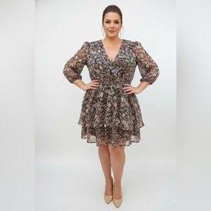 Chic Long Sleeve Floral Dress